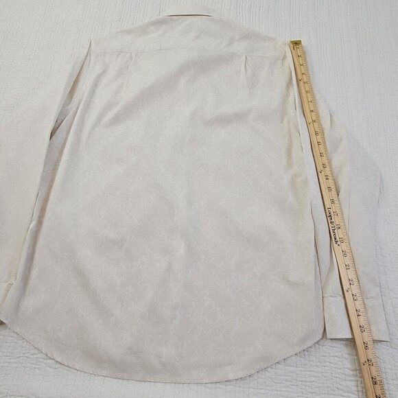 Tasso Elba Men's Large Slim Fit Shirt White on White Paisley AOP EUC LN Button - Picture 11 of 14